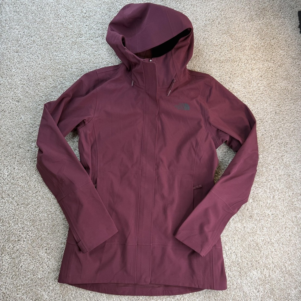 The North Face Apex Flex Jacket Womens Small Red Softshell Rain Hooded Zip